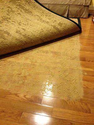 How to Remove Deteriorated Rug's Latex Backing Stuck on Hardwood